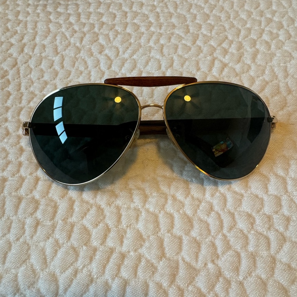 Chopard sunglasses with genuine wood arms and bridge, polarized lenses